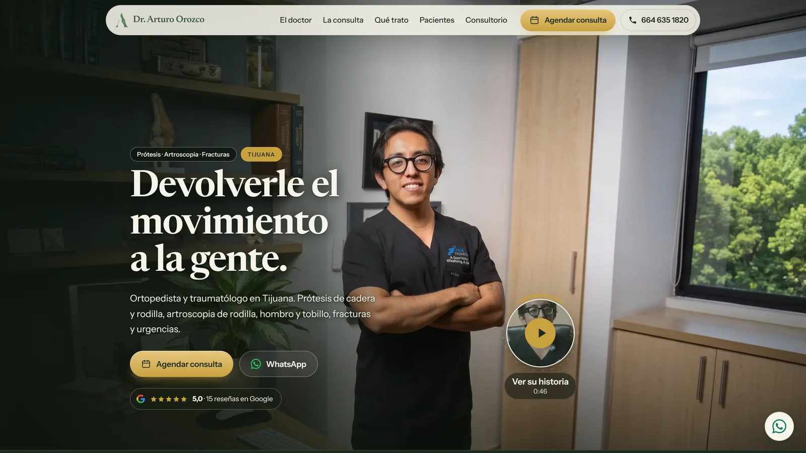 Captura del sitio de Dr. Arturo Orozco
