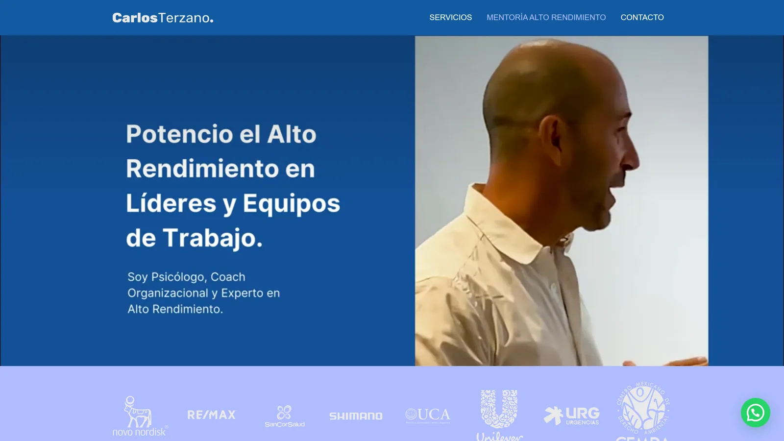 Captura del sitio de Carlos Terzano