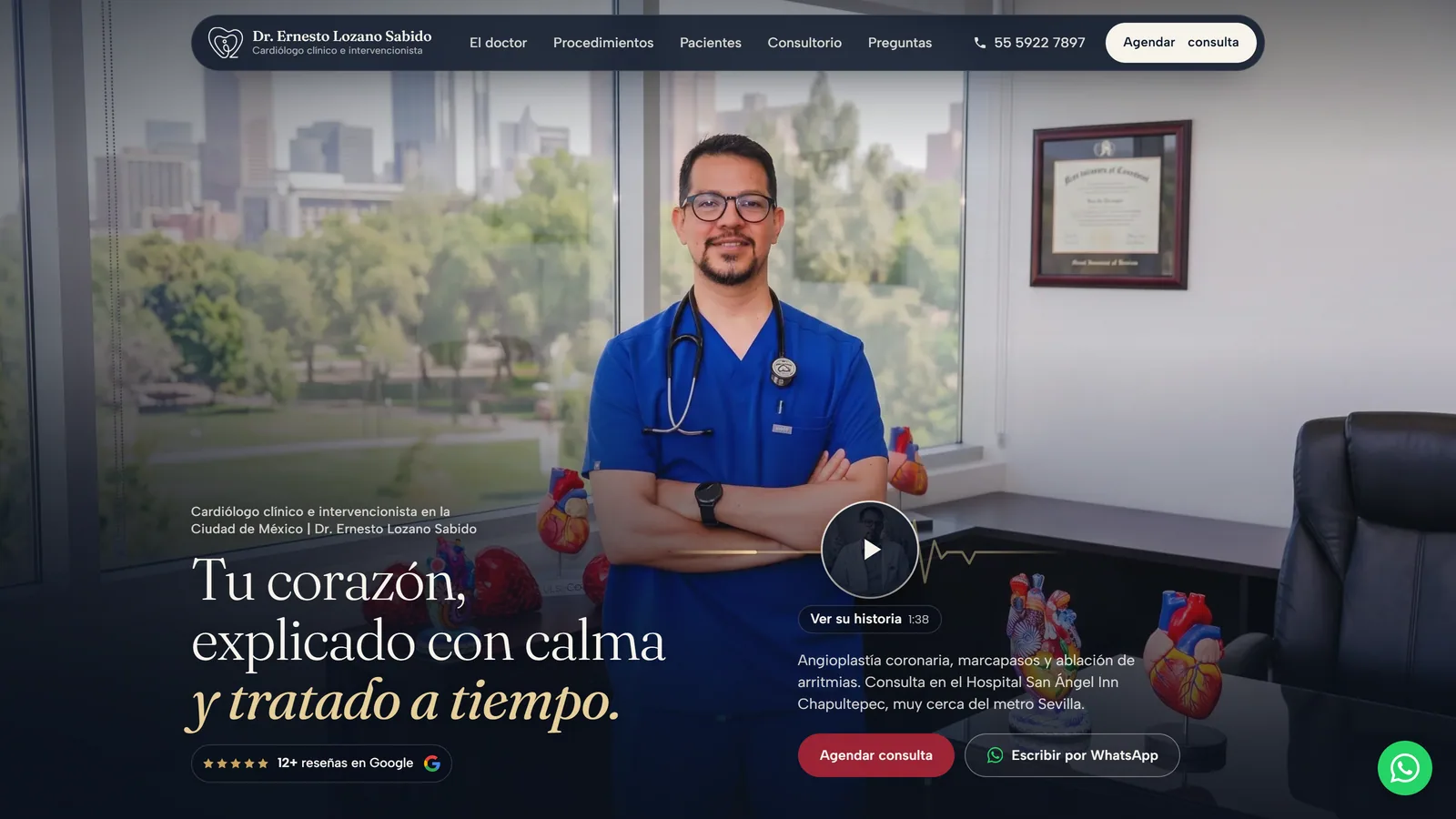 Captura del sitio de Dr. Ernesto Lozano Sabido