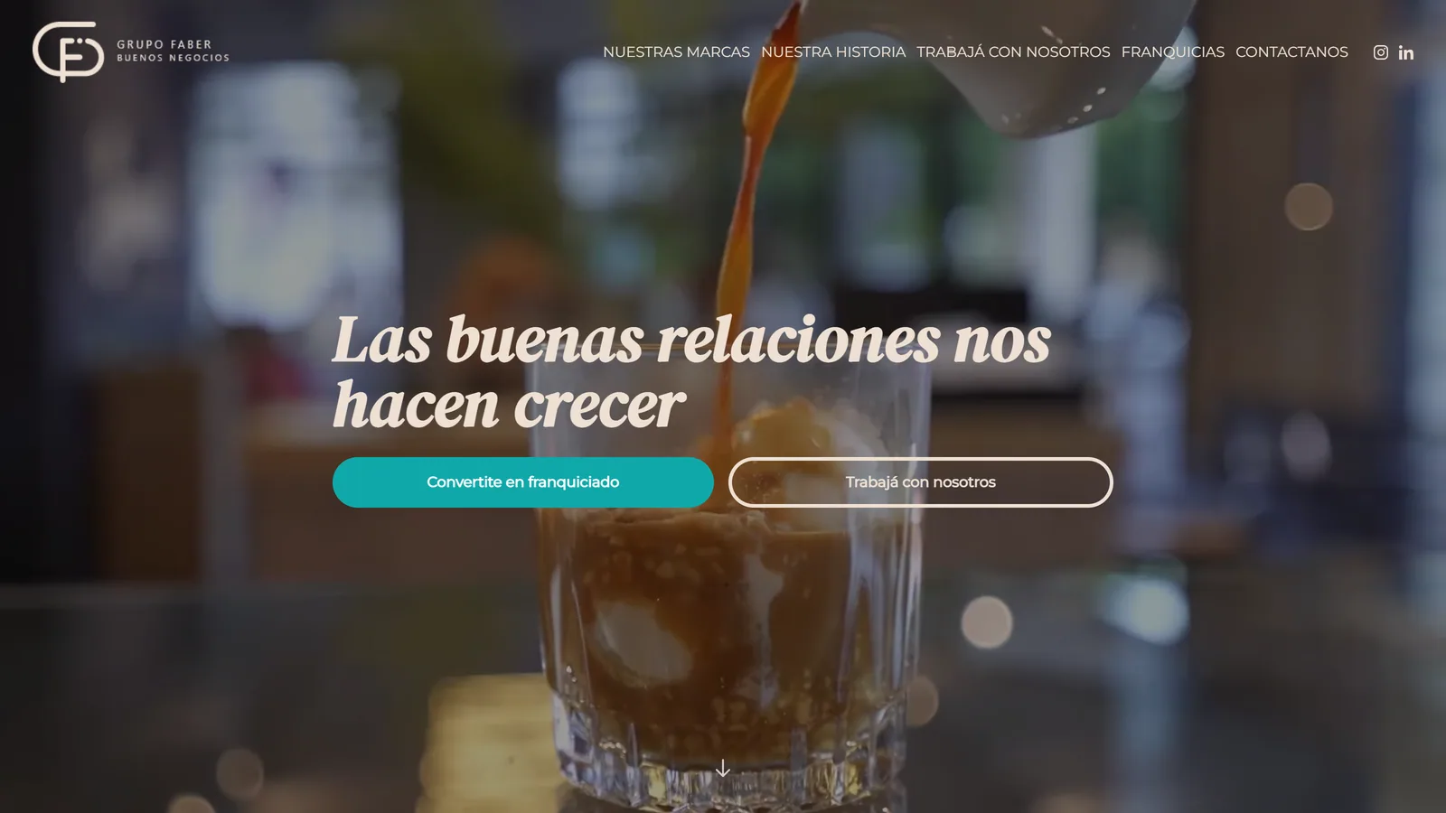 Captura del sitio de Grupo Faber