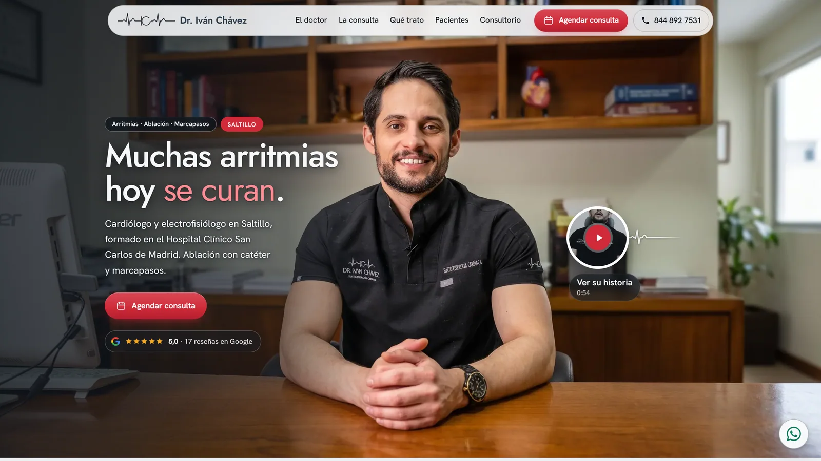Captura del sitio de Dr. Iván Chávez
