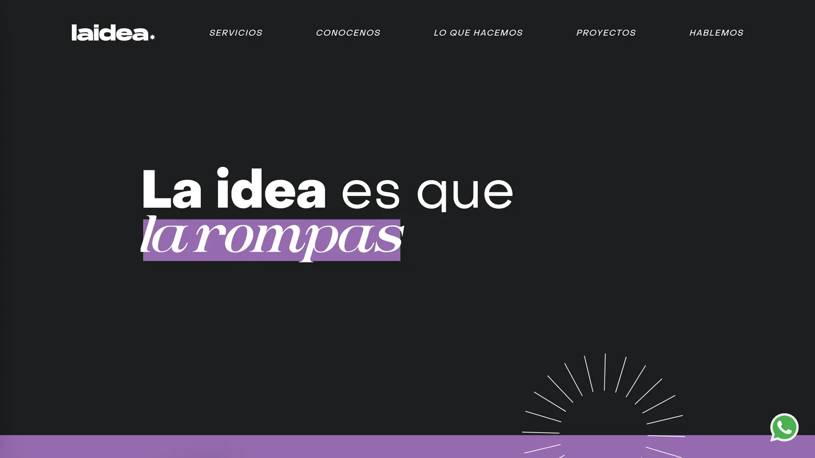 Captura del sitio de La Idea Agencia Creativa