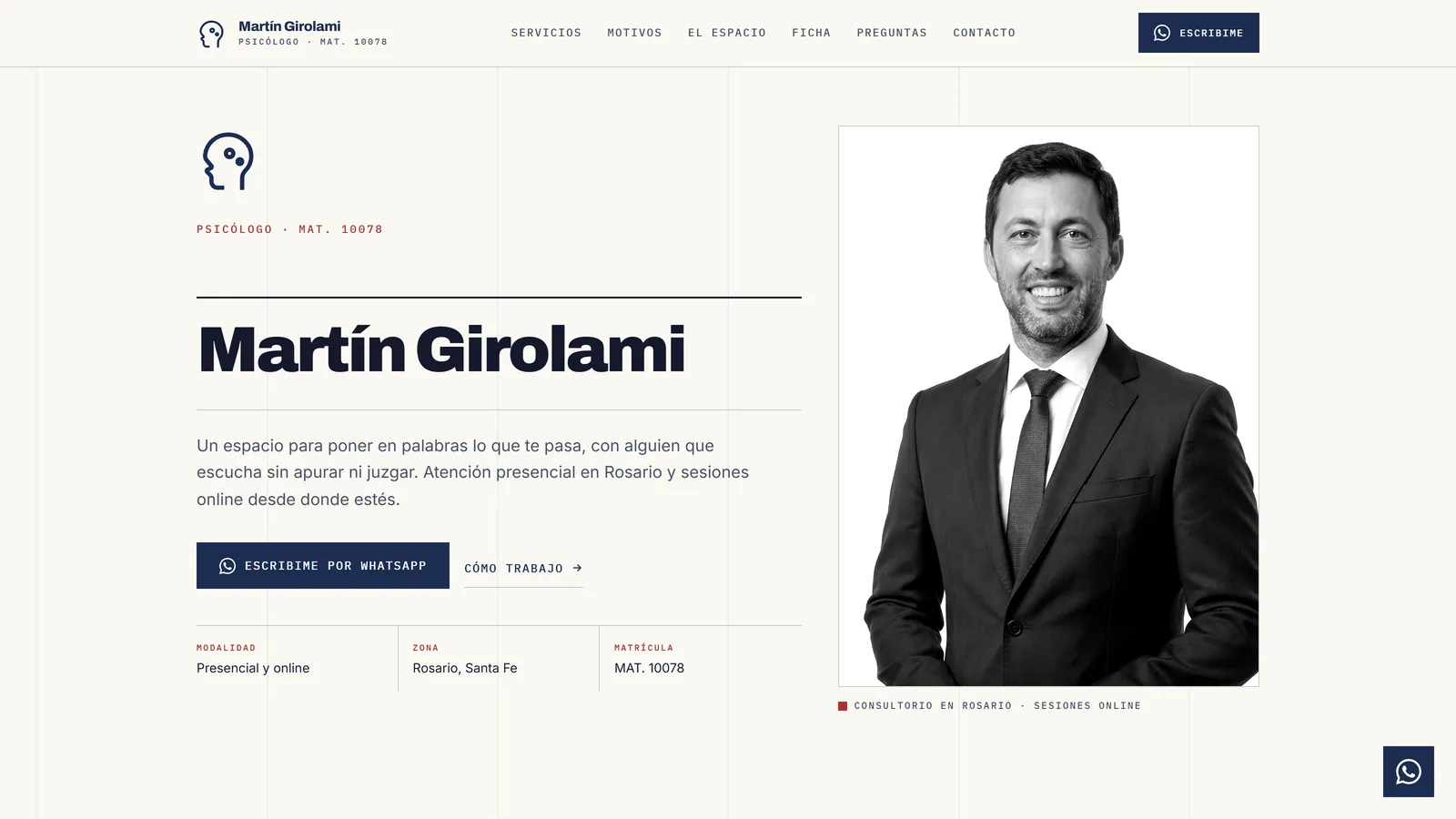 Captura del sitio de Martín Girolami