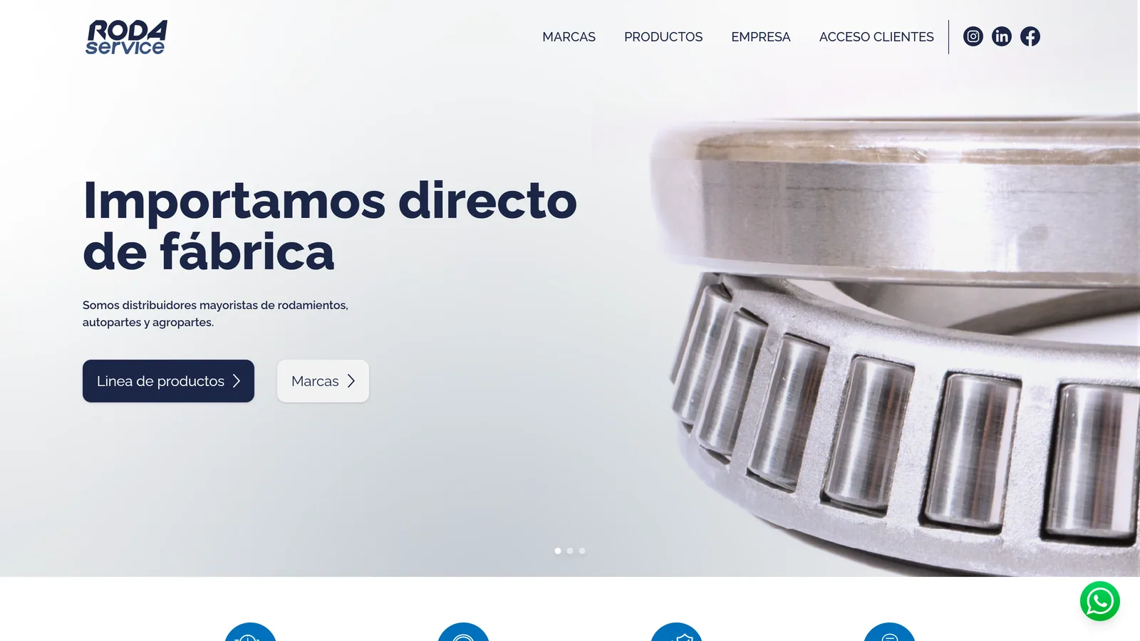 Captura del sitio de Roda Service