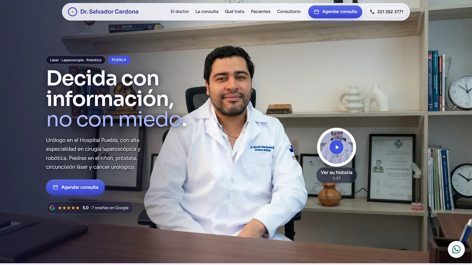 Captura del sitio de Dr. Salvador Cardona